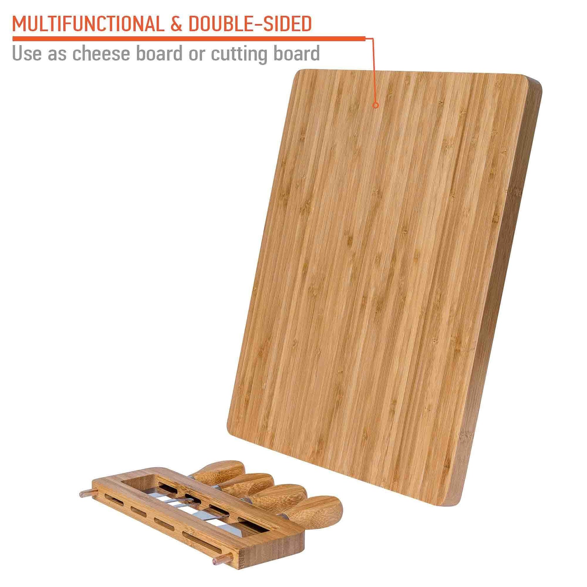 Bamboo Cheese Board and Knife Set | Sustainable Charcuterie - GreenKitchenEssentials