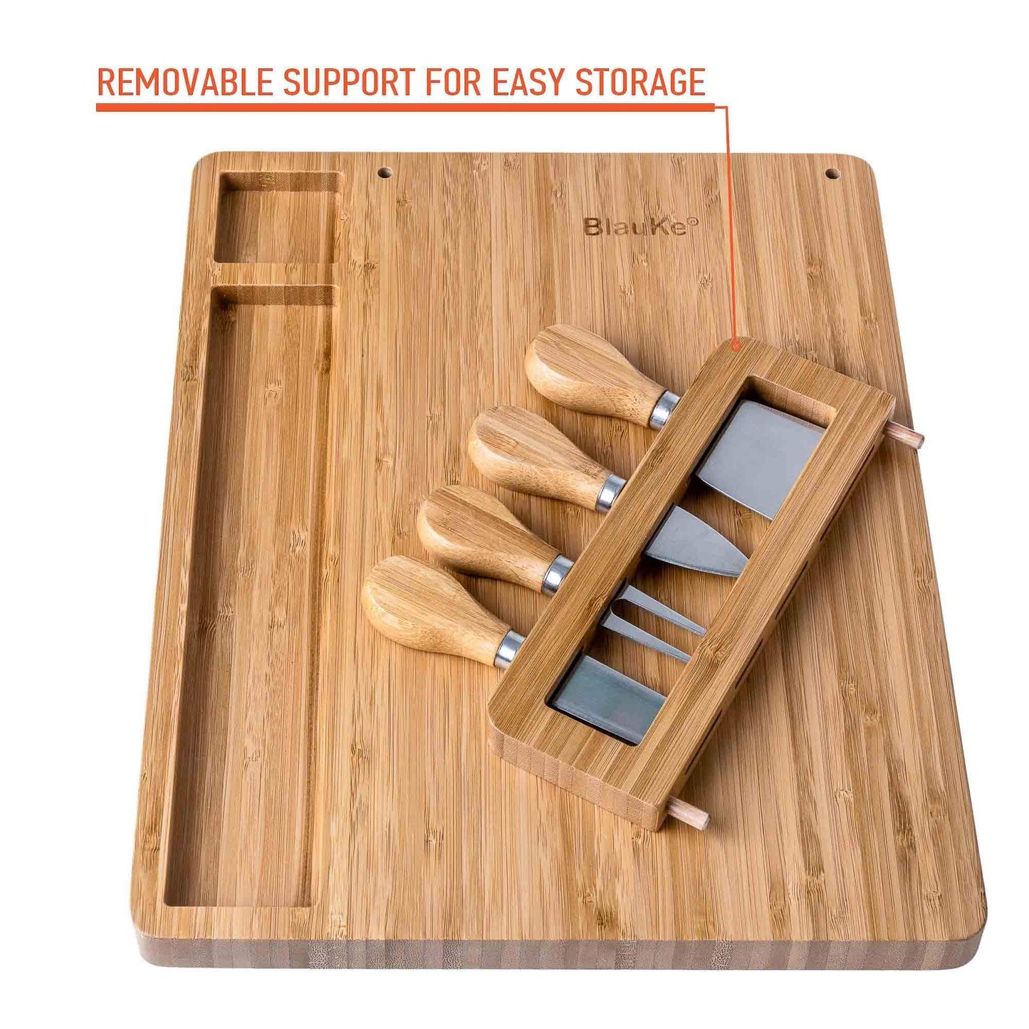 Bamboo Cheese Board and Knife Set | Sustainable Charcuterie - GreenKitchenEssentials