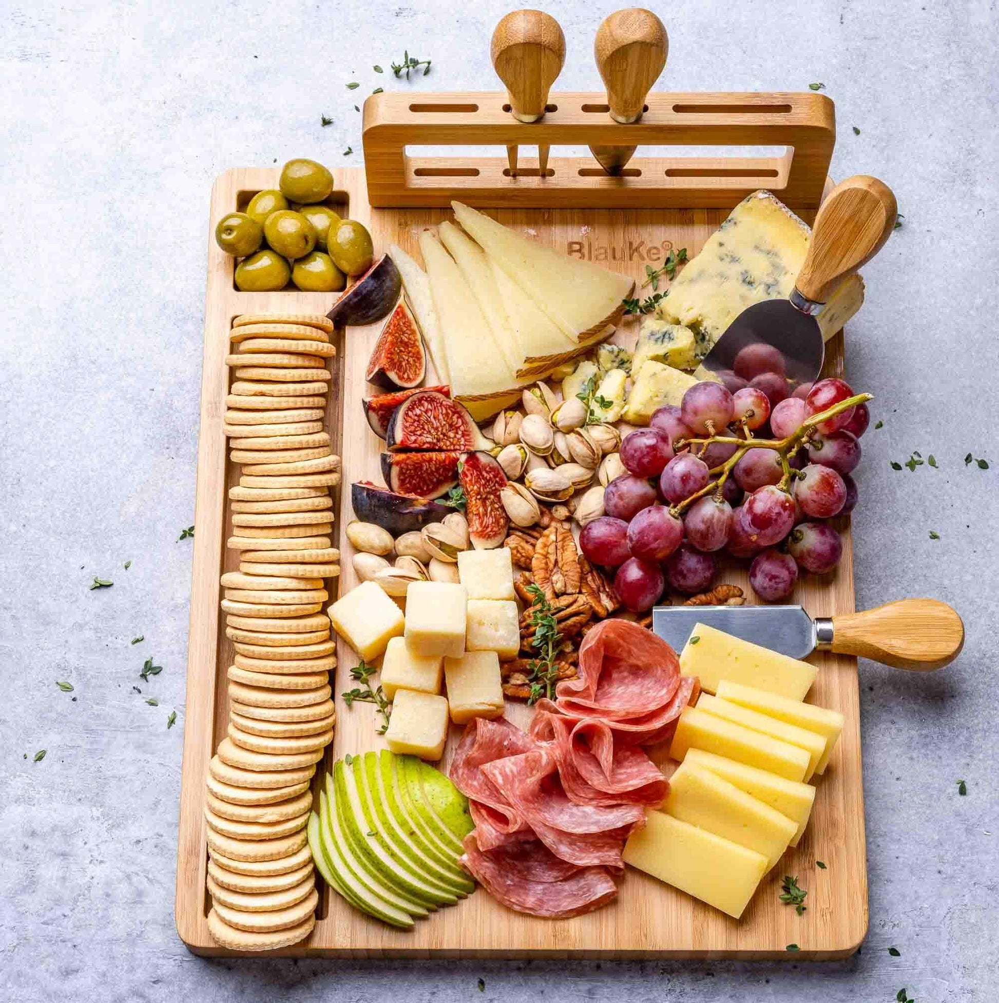 Bamboo Cheese Board and Knife Set | Sustainable Charcuterie - GreenKitchenEssentials