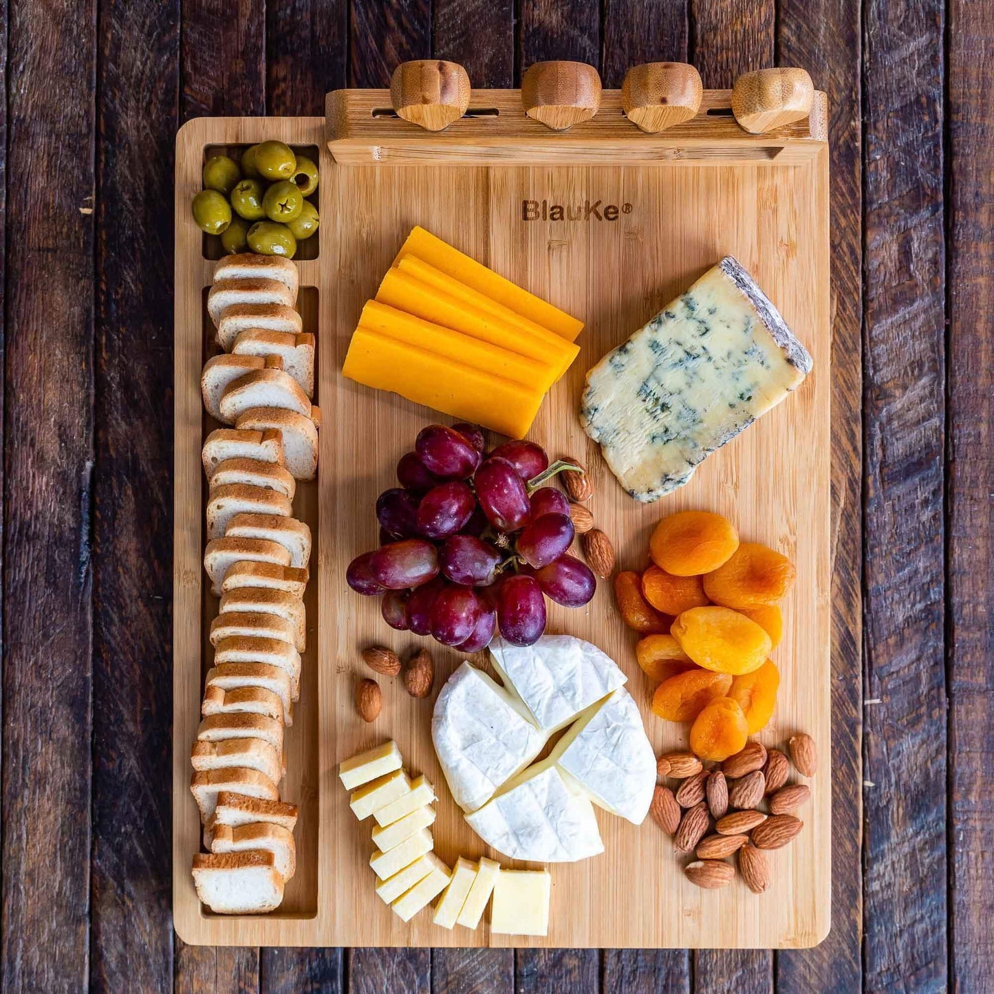 Bamboo Cheese Board and Knife Set | Sustainable Charcuterie - GreenKitchenEssentials