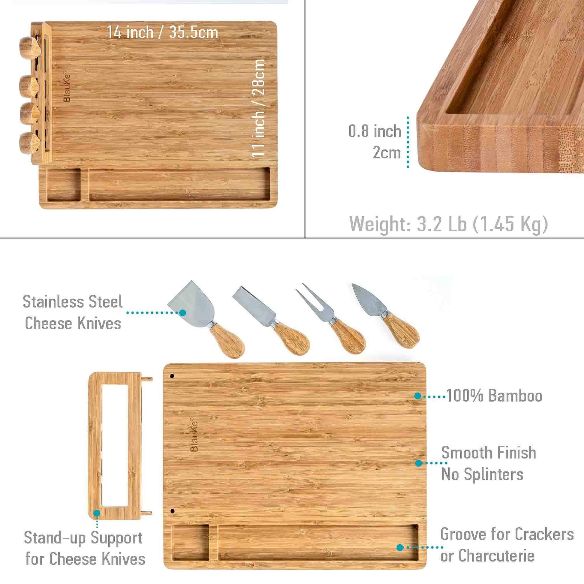 Bamboo Cheese Board and Knife Set | Sustainable Charcuterie - GreenKitchenEssentials