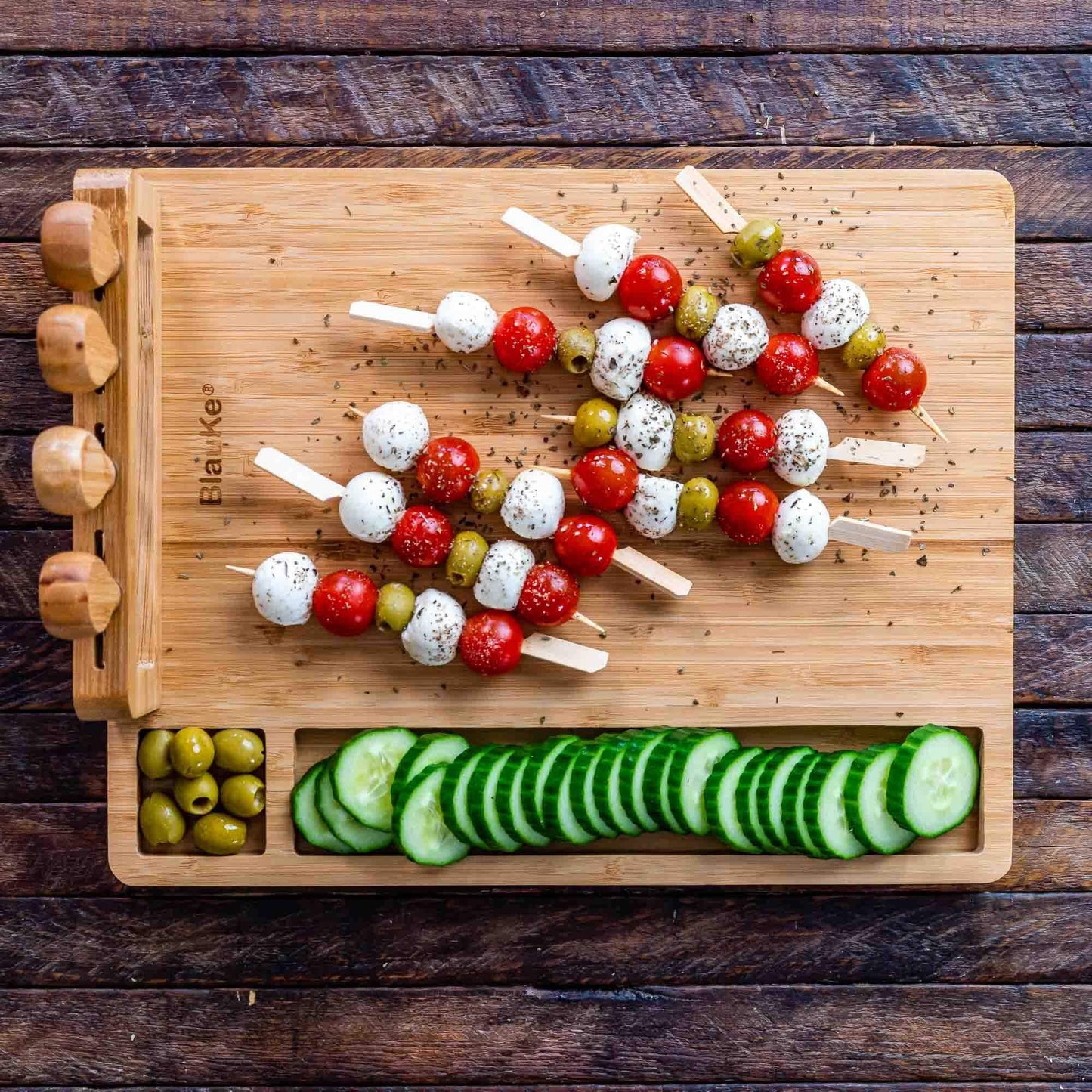 Bamboo Cheese Board and Knife Set | Sustainable Charcuterie - GreenKitchenEssentials