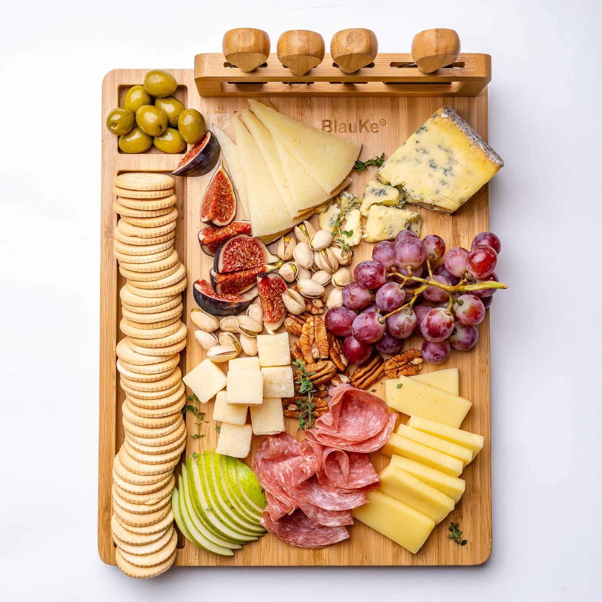 Bamboo Cheese Board and Knife Set | Sustainable Charcuterie - GreenKitchenEssentials