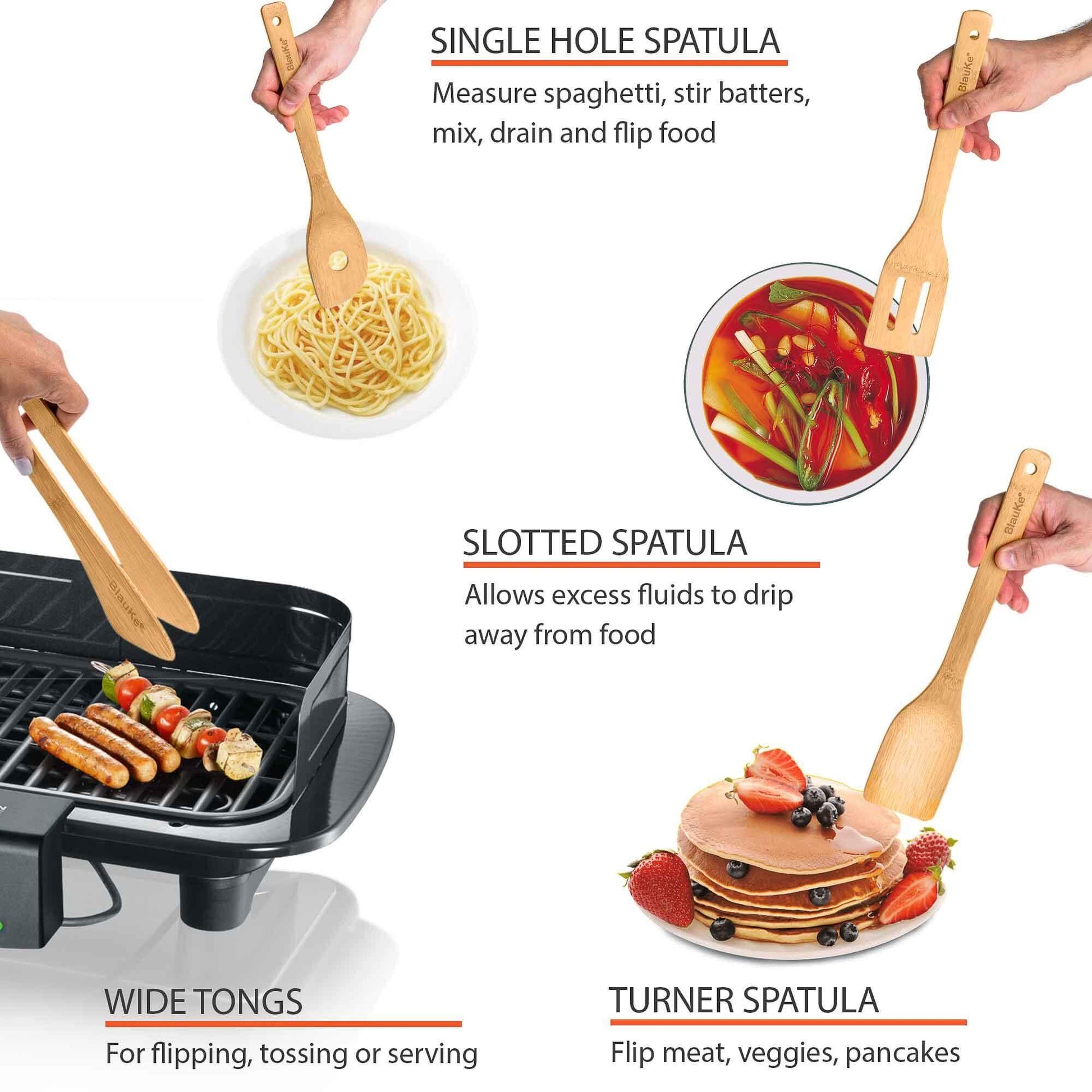 Bamboo Utensil Set 8 - Pc | Eco - Friendly Non - Scratch Kitchen Tools - GreenKitchenEssentials